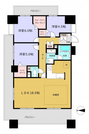 朝霞市膝折町、マンションの間取り画像です