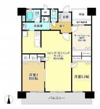 朝霞市栄町、マンションの間取り画像です