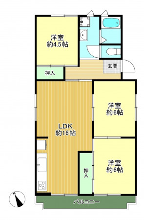 朝霞市田島、マンションの間取り画像です