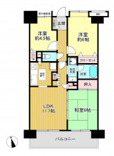 朝霞市泉水、マンションの間取り画像です