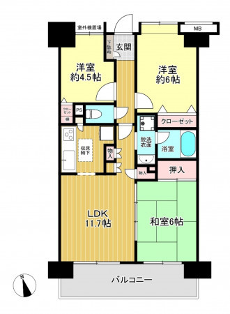 朝霞市泉水、マンションの間取り画像です