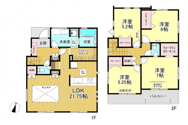 朝霞市栄町、新築一戸建ての間取り画像です