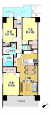 朝霞市東弁財、マンションの間取り画像です