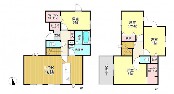 朝霞市溝沼、新築一戸建ての間取り画像です