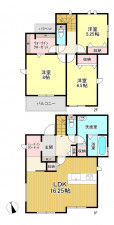 朝霞市溝沼、新築一戸建ての間取り画像です