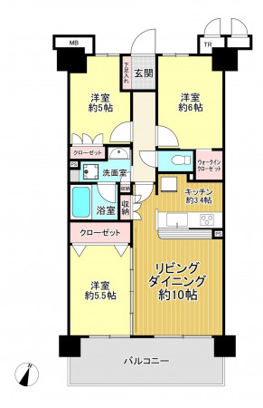 朝霞市泉水、マンションの間取り画像です