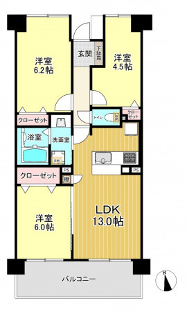 朝霞市泉水、マンションの間取り画像です