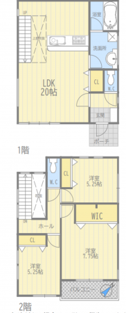 朝霞市宮戸、中古一戸建ての間取り画像です