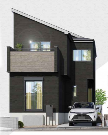 朝霞市根岸台、新築一戸建ての完成予想図（外観）画像です