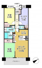 朝霞市膝折町、マンションの間取り画像です