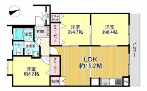 朝霞市溝沼、マンションの間取り画像です