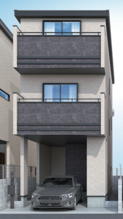 朝霞市朝志ケ丘、新築一戸建ての完成予想図（外観）画像です