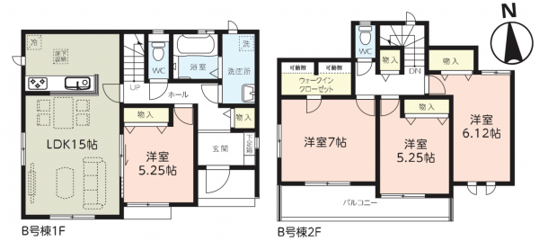 朝霞市幸町、新築一戸建ての間取り画像です