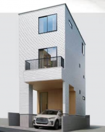 朝霞市溝沼、新築一戸建ての完成予想図（外観）画像です