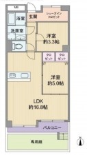 池田市石橋、マンションの間取り画像です