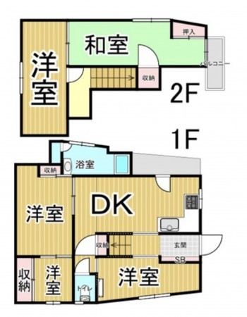 池田市綾羽、中古一戸建ての間取り画像です