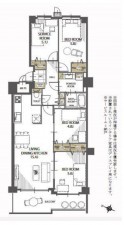 池田市伏尾町、マンションの間取り画像です