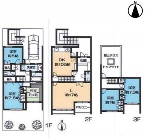 池田市伏尾台、中古一戸建ての間取り画像です