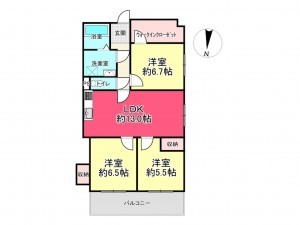 池田市緑丘、マンションの間取り画像です