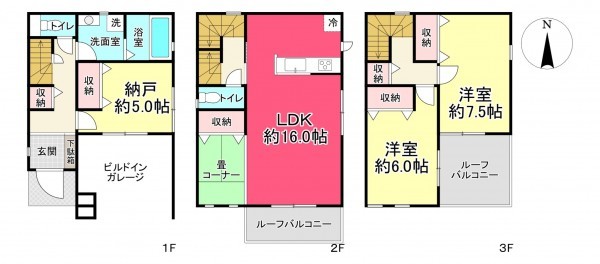 池田市桃園、新築一戸建ての間取り画像です