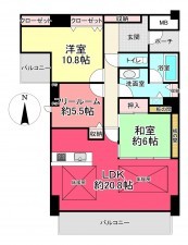 池田市畑、マンションの間取り画像です