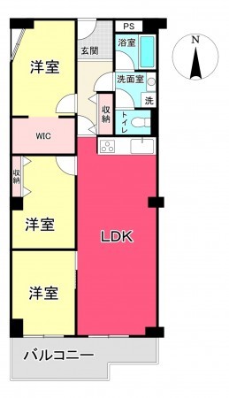 池田市緑丘、マンションの間取り画像です