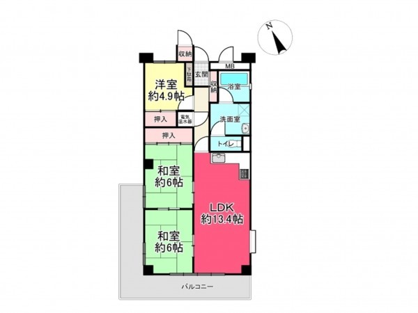 池田市伏尾台、マンションの間取り画像です