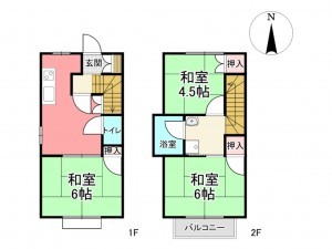 池田市井口堂、中古一戸建ての間取り画像です