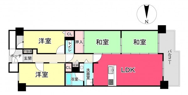 池田市伏尾町、マンションの間取り画像です