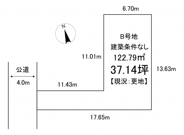 池田市渋谷、土地の間取り画像です