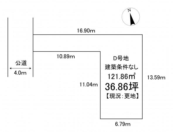 池田市渋谷、土地の間取り画像です