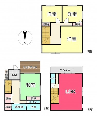 池田市綾羽、中古一戸建ての間取り画像です