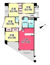 池田市井口堂、マンションの間取り画像です