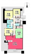池田市呉服町、マンションの間取り画像です