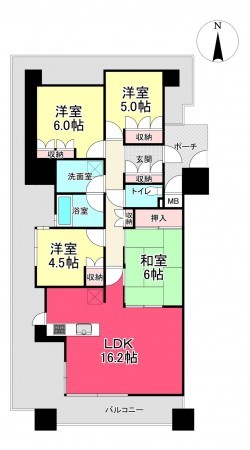 池田市呉服町、マンションの間取り画像です