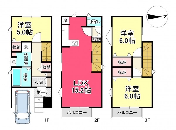 池田市八王寺、新築一戸建ての間取り画像です