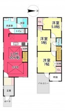 池田市満寿美町、新築一戸建ての間取り画像です