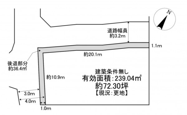 池田市石橋、土地の間取り画像です