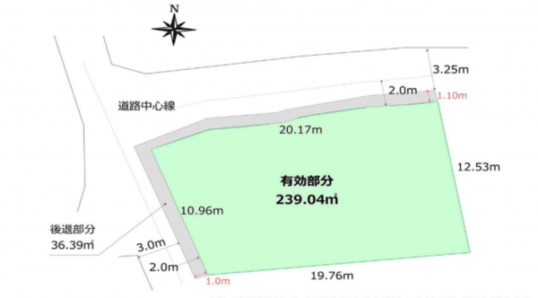 池田市石橋、土地の間取り画像です