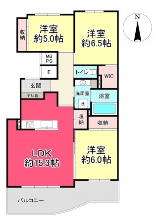 池田市城南、マンションの間取り画像です