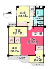池田市城山町、マンションの間取り画像です
