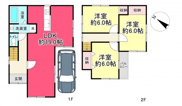 池田市豊島南、中古一戸建ての間取り画像です