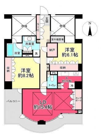池田市満寿美町、マンションの間取り画像です
