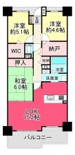 池田市伏尾町、マンションの間取り画像です