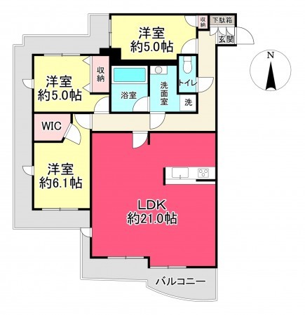 池田市呉服町、マンションの間取り画像です