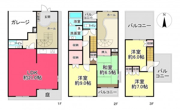 池田市伏尾台、中古一戸建ての間取り画像です