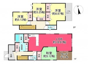 池田市畑、新築一戸建ての間取り画像です
