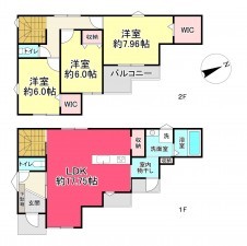 池田市旭丘、新築一戸建ての間取り画像です