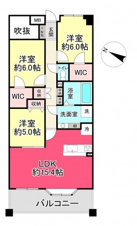 池田市五月丘、マンションの間取り画像です