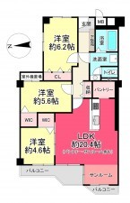池田市城山町、マンションの間取り画像です